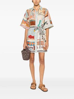 Alemais Michelle abstract-print mini dress